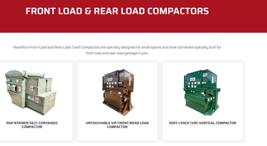 Front and rear load compactors